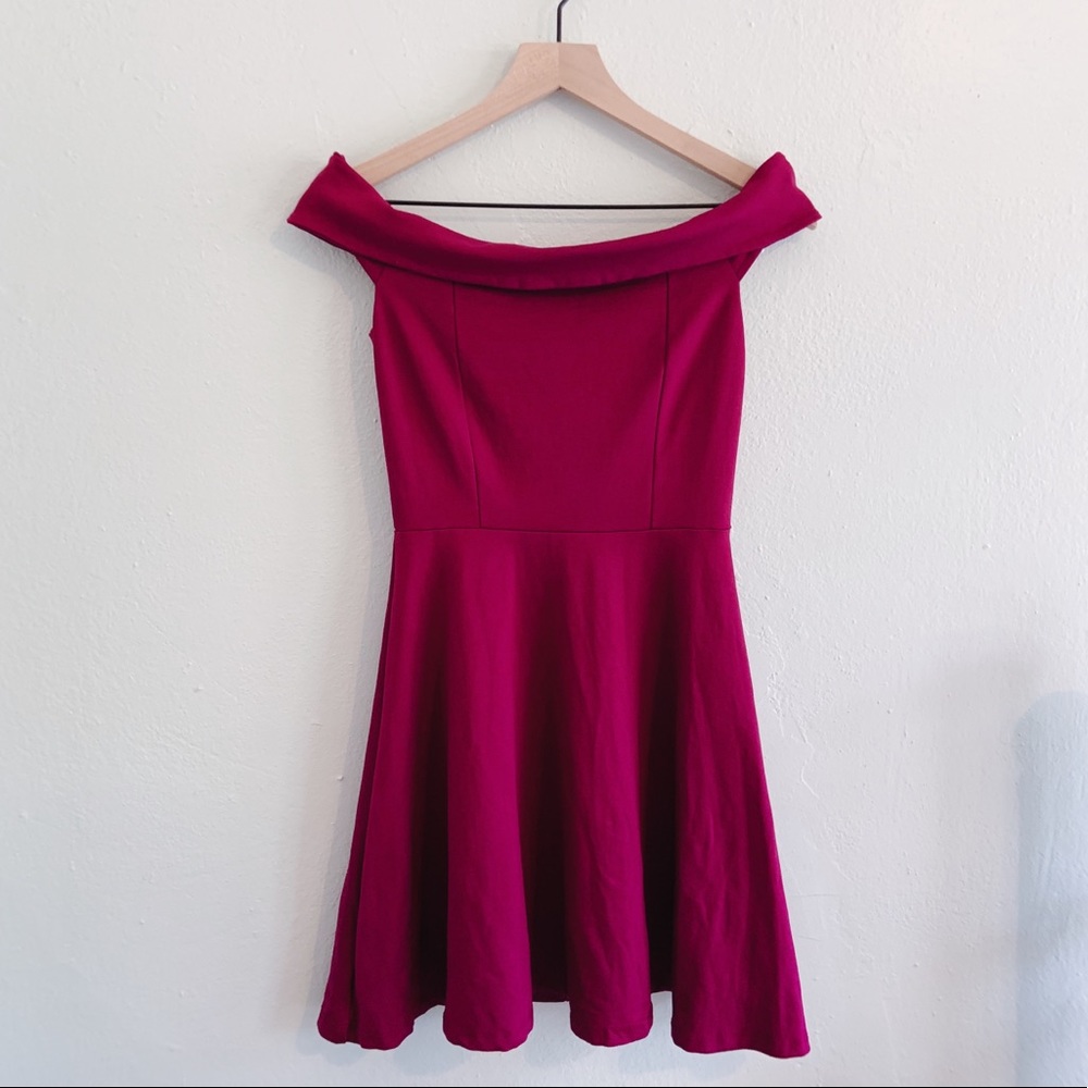 Lulu’s Season Of Fun Skater Dress Magenta